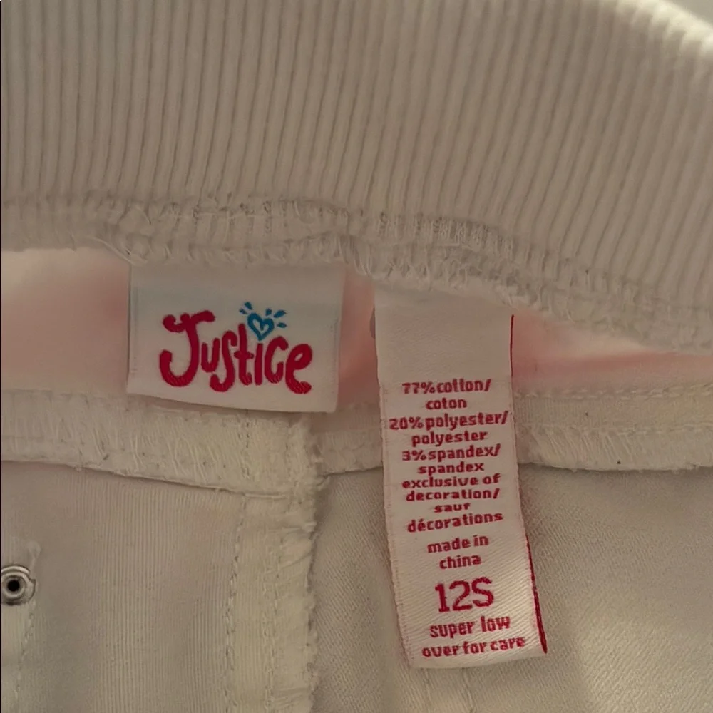 Justice Vintage Girls White Tie Casual Shorts